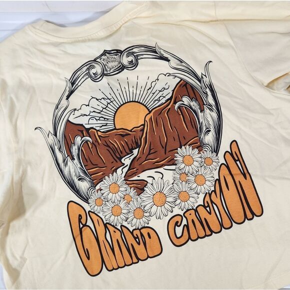🔹️NWT Love & Lazy Days Yellow "Grand Canyon" Cuffed Sleeve Top Large - Picture 3 of 10